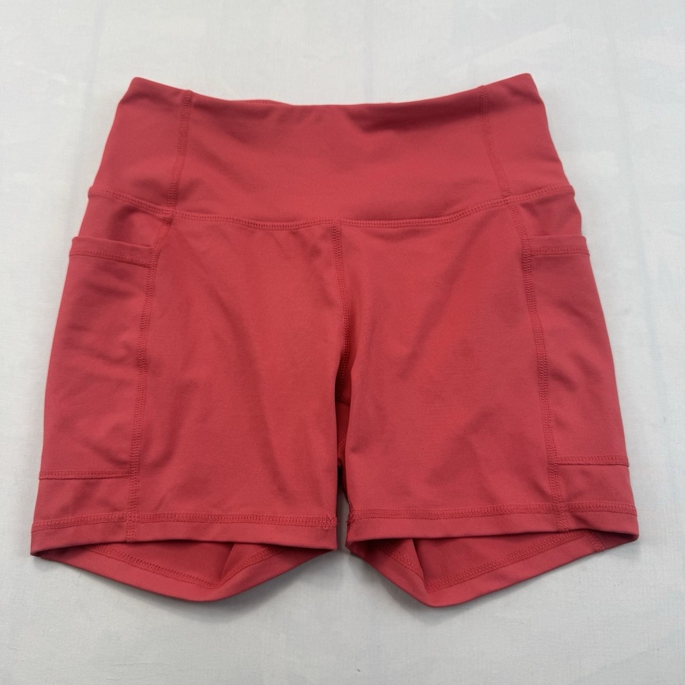 Baleaf Women's Coral High Rise Bike Shorts Size S Side Pockets